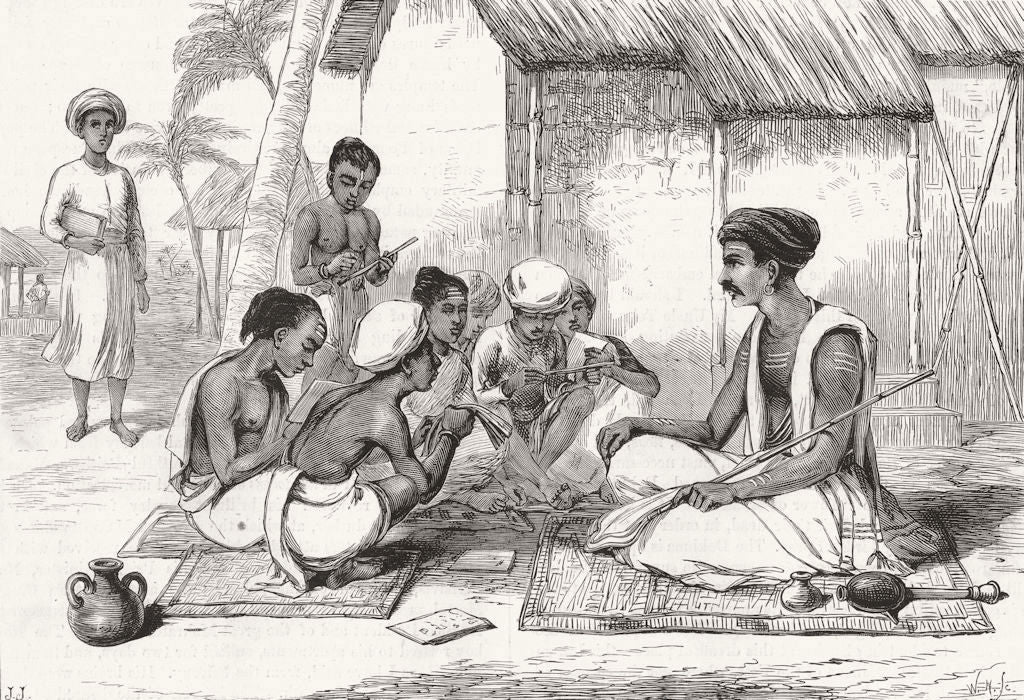 INDIA. Prince of Wales. Hindu Schoolmaster 1875 old antique print picture
